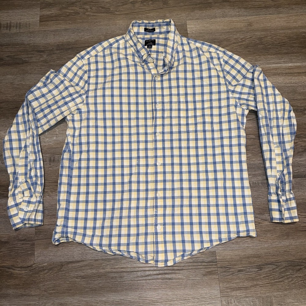 J Crew Shirt Mens Large Untucked Long Sleeve Button Up Casual Plaid